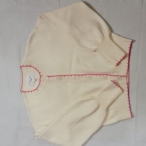Women's  Willow and Wind Cardigan Sweater, Cream/Pink, Size Small, Pre-owned